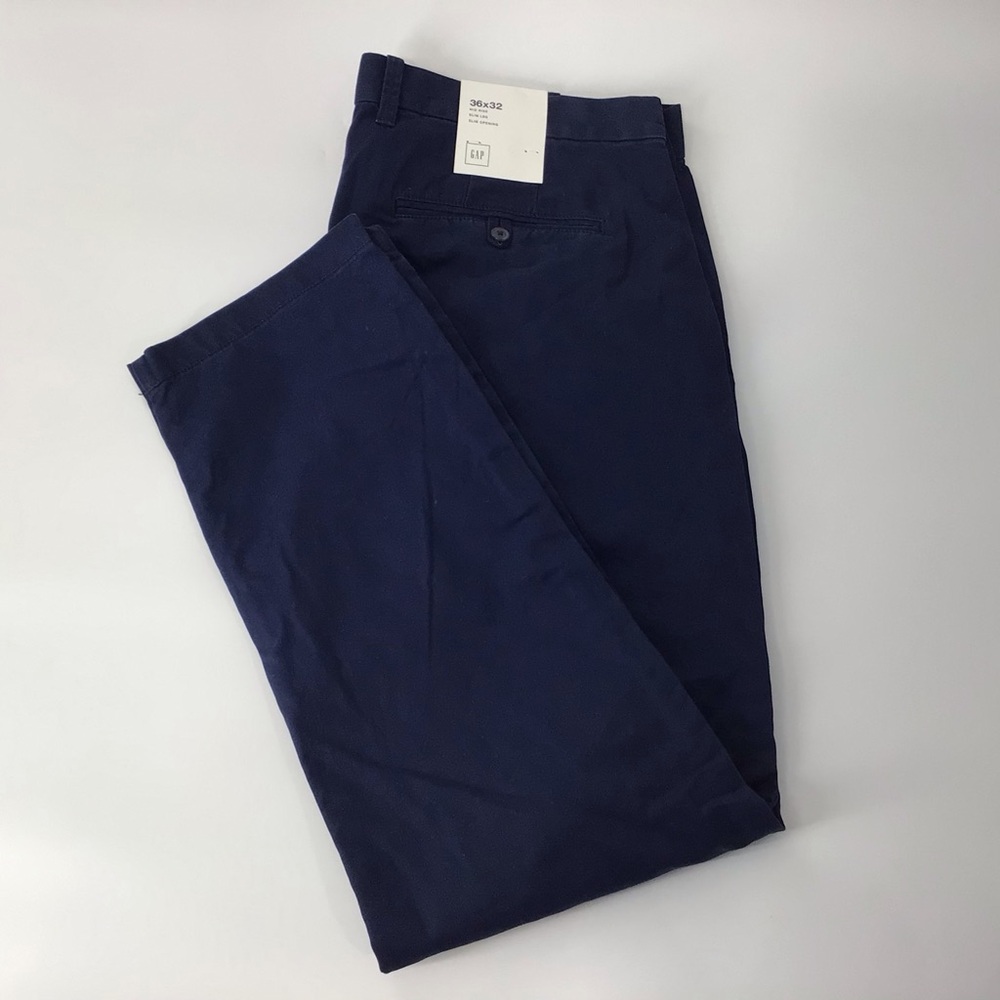 GAP Blue Slim Chinos 36X32 NWT 100% Cotton